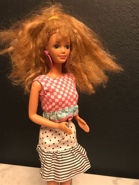 barbie long hair|barbie with long crimped hair.